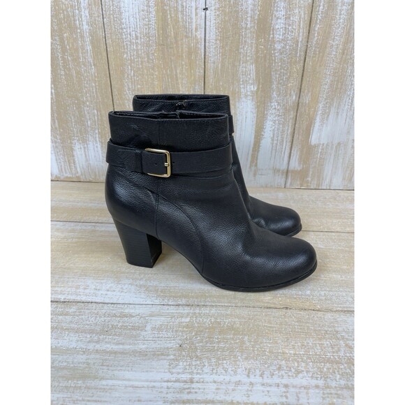 Cole Haan Rhinecliff Black Pebbled Leather Bootie Women’s 7.5 Ankle Boot Heel - Picture 6 of 12